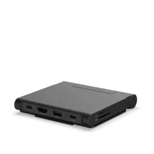 Satechi OntheGo faltbarer Stand Hub mit USB-C-, HDMI- und USB-A-Anschlüssen in Space Schwarz