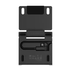 Satechi OntheGo faltbarer Stand Hub in Space Schwarz, geschlossen dargestellt, mit integrierter Aufbewahrung für das USB-C-Kabel