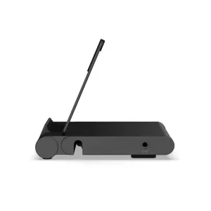 Satechi OntheGo faltbarer Stand Hub in der Seitenansicht mit angewinkelter Stütze und 3,5-mm-Audiobuchse