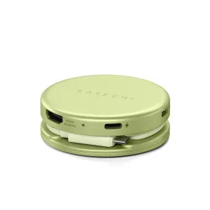 Satechi OntheGo 5-in-1 USB-C daudzportu adapteris Citrus krāsā ar HDMI, 4K/60 Hz marķējumu un pītu kabeli