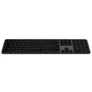 Satechi EX3 slim bezvadu tastatūra ar Ziemeļvalstu izkārtojumu, pilna izmēra taustiņiem un iebūvētu ciparu tastatūru melnā krāsā