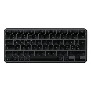 Satechi EX1 Slim trådløst tastatur, kompakt svart nordisk layout med støtte for Bluetooth og USB-C-dongel