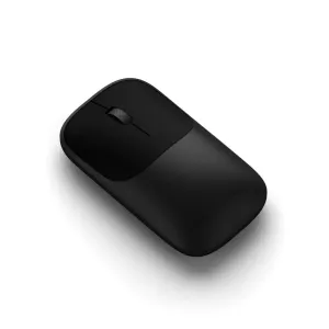 Satechi Slim EX trådløs mus i svart med rullehjul og ergonomisk buet design på svart bakgrunn