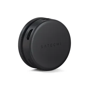 Satechi OntheGo 7-in-1-Multiport-Adapter in Space-Schwarz mit magnetischer Halterung und sichtbarem SD-Kartensteckplatz