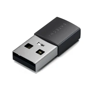 Satechi USB-A uz USB-C adapteris, kompakts melns un sudraba datu pārsūtīšanas adapteris USB-C ierīcēm