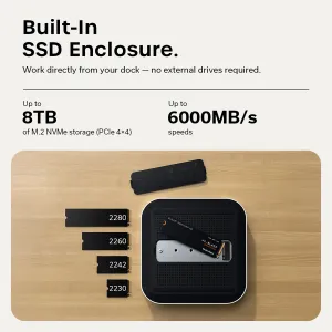Satechi Thunderbolt 5 CubeDock med innebygd M.2 SSD-kabinett og støtte for 2280-, 2260-, 2242- og 2230-disker