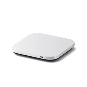 Satechi USB4 Slim NVMe SSD Enclosure in silver, slim rectangular design with visible USB-C port