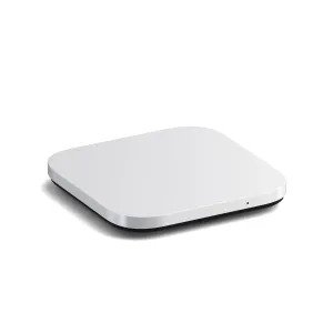 Satechi USB4 Slim NVMe SSD enclosure in silver, a sleek external M.2 storage case with rounded corners.