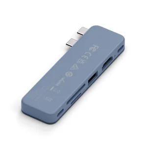 Satechi USB-C Snap Hub MacBook Neo datoram indigo krāsā, 6-in-1 USB-C centrmezgls ar HDMI, SD un microSD portiem