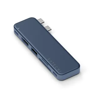 Satechi USB-C Snap Hub MacBook Neo, indigo krāsas 6-in-1 USB-C centrmezgls ar HDMI, USB-A, SD un microSD pieslēgvietām