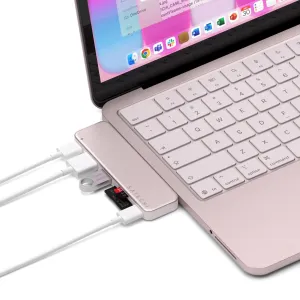 Satechi USB-C Snap Hub MacBook ar pievienotiem kabeļiem un microSD karti slim 6-in-1 centrmezglā