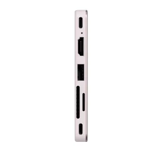 Satechi USB-C Snap Hub MacBook Neo, plāns 6-in-1 USB-C centrmezgls ar HDMI, USB-A un karšu slotiem