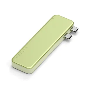 Satechi USB-C Snap Hub Citrus krāsā, plāns 6-in-1 USB-C centrmezgls ar diviem savienotājiem MacBook Neo