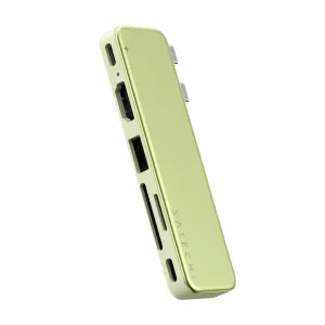 Satechi USB-C Snap Hub for MacBook Neo Citrus krāsā, ar HDMI, USB-A, SD un microSD pieslēgvietām