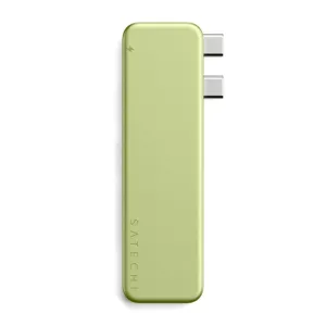Satechi USB-C Snap Hub for MacBook Neo in Citrus, slim 6-in-1 centrmezgls ar diviem USB-C savienotājiem