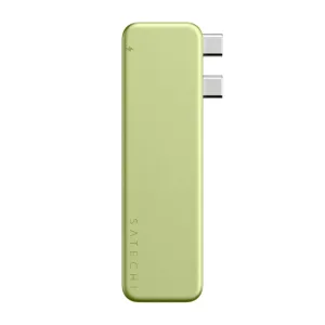 Satechi USB-C Snap Hub MacBook datoram Citrus krāsā, kompakts gaiši zaļš USB-C centrmezgls ar diviem savienotājiem
