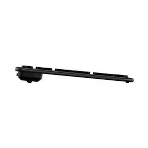 Satechi EX3 Slim kabellose Tastatur in Space Black, Seitenansicht mit flachen Tasten und schlankem Gehäuse