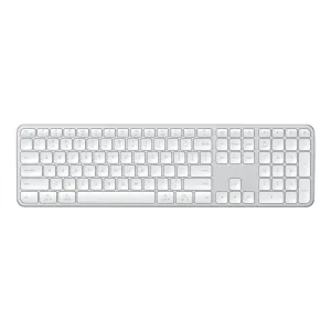 Satechi EX3 slim kabellose Tastatur in Silber, Layout in voller Größe mit Ziffernblock und flachen Tasten