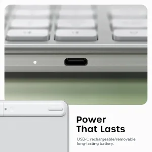 Satechi EX3 Slim Wireless Keyboard in Silber, mit flachen Tasten, Anzeigeleuchte und USB-C-Anschluss