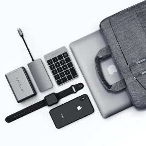 Satechi Slim Wireless Keypad, sølvfarget og svart numerisk Bluetooth-tastatur med USB-C-kabel for rask dataregistrering