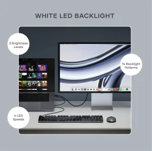 Satechi SM3 slim mekanisk bakgrunnsbelyst Bluetooth-tastatur med fullstort US layout og numerisk tastatur