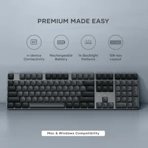 Satechi SM3 slankt mekanisk tastatur med bakbelysning, numerisk tastatur og kompatibilitet med Mac og Windows