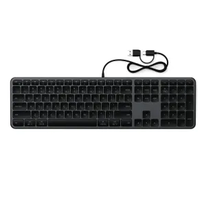 Clavier filaire slim Satechi LX3 avec disposition nordique, touches de taille standard et pavé numérique