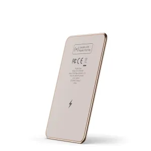 Satechi FindAll Wallet Card Tracker mit Apple Find My, schlanke weiße Karte mit roségoldenen Kanten