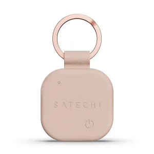 Satechi FindAll Schlüsselanhänger-Tracker aus veganem Leder in Desert Rose mit roségoldenem Ring