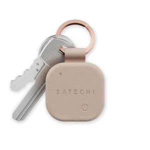 Satechi FindAll Apple Find My Schlüsselanhänger-Tracker aus veganem Leder in Desert Rose mit Schlüsselring aus Metall