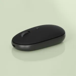 Satechi OntheGo Bluetooth-Maus in Schwarz mit Scrollrad, strukturierter Oberseite und USB-C-Ladeanschluss