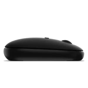 Satechi OntheGo Bluetooth-Maus in Schwarz, kompaktes Design mit flachem Seitenprofil, strukturierter Oberseite und Scrollrad