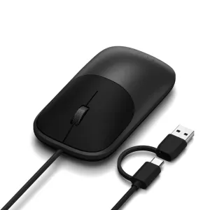 Satechi Slim LX laidinė pelė, kosminės juodos spalvos, su slinkties ratuku, USB-C laidu ir USB-A adapteriu