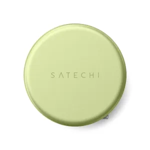 Satechi OntheGo 5-in-1 USB-C daudzportu adapteris Citrus krāsā, kompakts apaļš centrmezgls ar SATECHI logotipu