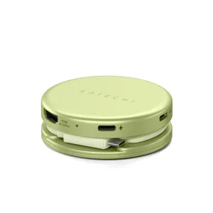 Satechi OntheGo 5-in-1 USB-C daudzportu adapteris Citrus krāsā ar HDMI, USB-C portiem un pīto kabeli