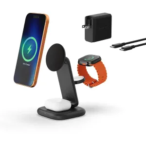 Satechi 3-in-1 faltbarer Qi2-Ladeständer zum kabellosen Laden von iPhone, Apple Watch und Ohrhörern