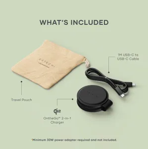 Satechi OntheGo 2-i-1-lader, medfølgende deler: reiseetui, 1 m USB-C-til-USB-C-kabel og ladeenhet