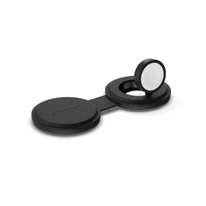 Satechi OntheGo 2-i-1 trådløs lader i svart med sammenleggbare doble ladeplater for iPhone og Apple Watch