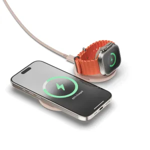 Satechi OntheGo 2-i-1 trådløs lader med lading av iPhone og Apple Watch på et sammenleggbart stativ