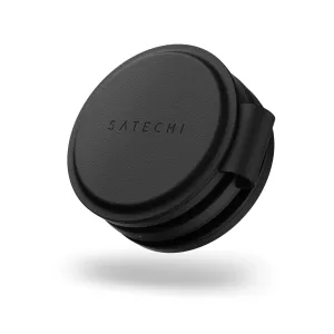Satechi OntheGo 3-i-1 trådløs lader i svart, sammenleggbart rundt design med teksturert overflate