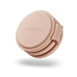 Satechi OntheGo 3-i-1 trådlös laddare i ökenros, vikbar rund laddningsstation för Apple-enheter