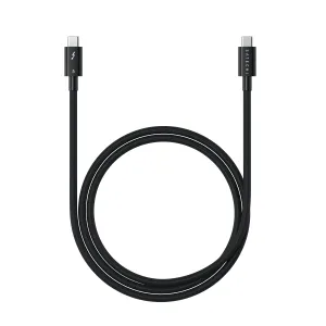 Satechi Thunderbolt 5 Pro melns pīts USB-C kabelis ātrai datu pārsūtīšanai un 240 W uzlādei