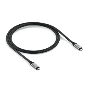 Satechi USB4 Pro V2 schwarzes geflochtenes USB-C-Kabel mit sichtbaren 80-Gbit/s- und 240-W-Markierungen