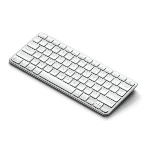 Satechi EX1 Slim trådløst tastatur, hvitt lavprofilt tastatur med fullt tastaturoppsett og funksjonsrad