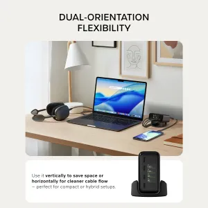 Satechi ChargeView 140W bordlader med fire USB-C-porter og digital effektvisning i romsvart