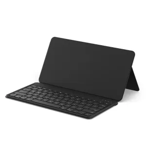 Satechi OntheGo Bluetooth-Tastatur mit integriertem Ständer, schwarzes, faltbares Design für die Nutzung mit Tablet und Smartphone