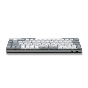 Satechi sM1 slimmat mekaniskt tangentbord med nordisk layout, lågprofilerade grå och vita tangenter