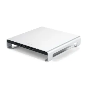 Satechi USB-C -alumiininen näyttöteline ja keskitin iMacille nostaa näytön ylemmäs ja lisää etupuolelta käytettävät portit.
