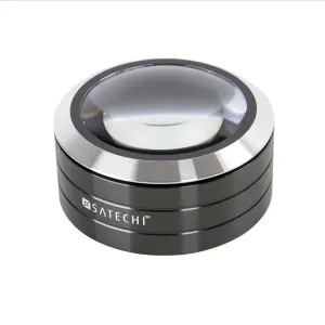 Satechi Read Mate lupa LED, negro y plata, con aumento de 5x y lente redonda