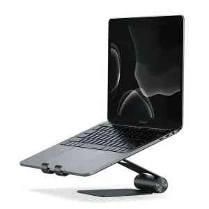 Support mobile réglable Satechi R1 maintenant un MacBook Pro dans une position de visionnage inclinée